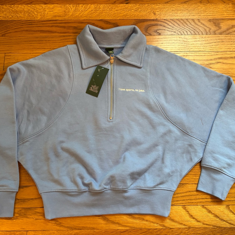 Wild Fable Light Blue Half-Zip Sweatshirt - Picture 1 of 3